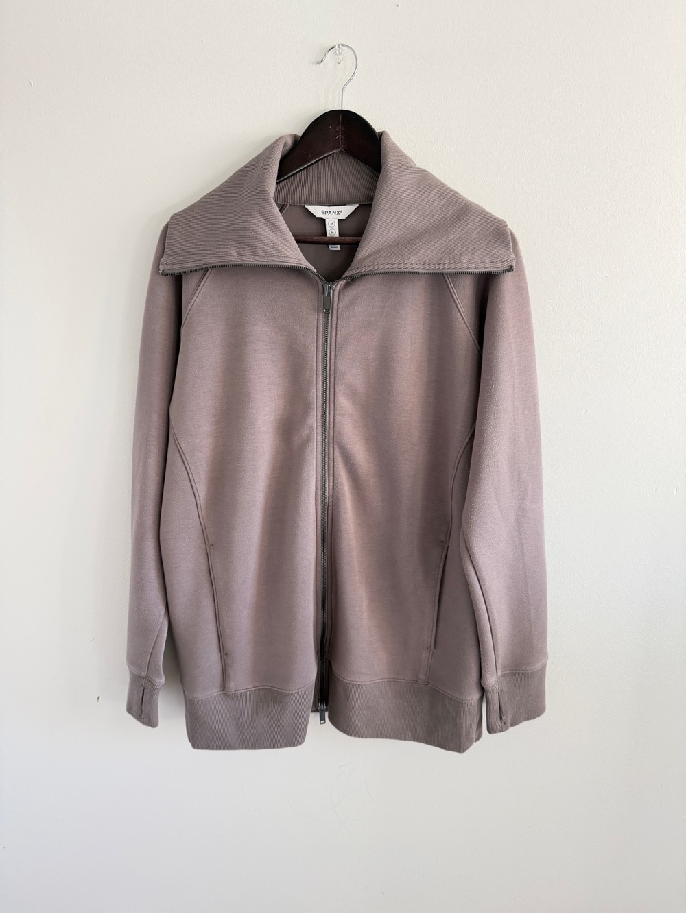 Spanx Air Essentials Track Jacket in Taupe Size Medium Like New